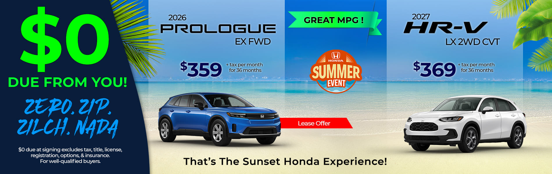 Lease 2027 Honda HR-V LX $369