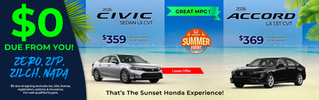 Lease 2026 Honda Civic Sedan LX $359
