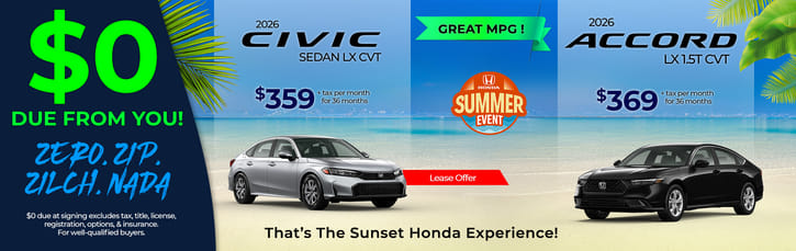 Lease 2026 Honda Civic Sedan LX $359