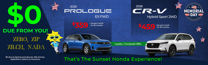 Lease Loyalty/Conquest 2026 Honda Prologue EX $359