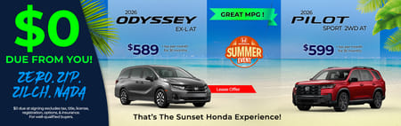 Lease 2026 Honda Odyssey EX-L $589