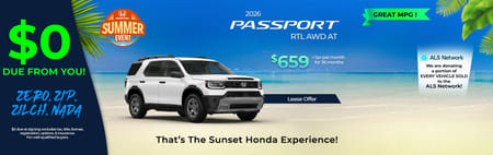 Lease 2026 Honda Passport RTL $659
