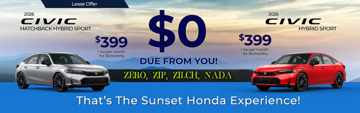 2026 Civic HB Lease Special