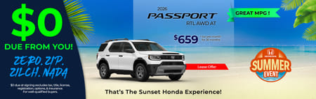 Lease 2026 Honda Passport RTL $659