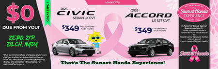 Lease 2026 Honda Civic Sedan LX $349
