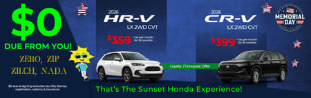 Lease Loyalty/Conquest 2026 Honda HR-V LX $359
