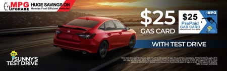 $25 Gas Card with Test Drive*
