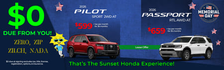 Lease 2026 Honda Pilot Sport $599