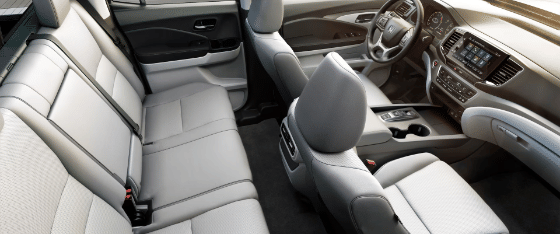 2026 Honda Ridgeline RTL gray interior passenger side seating.