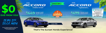 Lease 2026 Honda Accord Hybrid Sport $449
