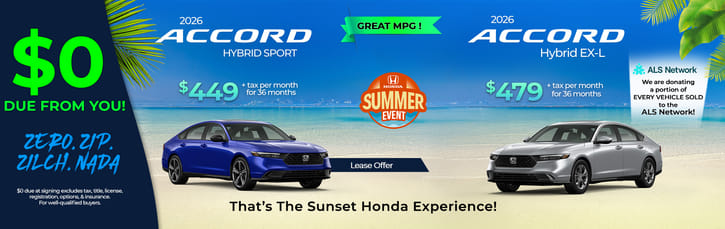 Lease 2026 Honda Accord Hybrid Sport $449