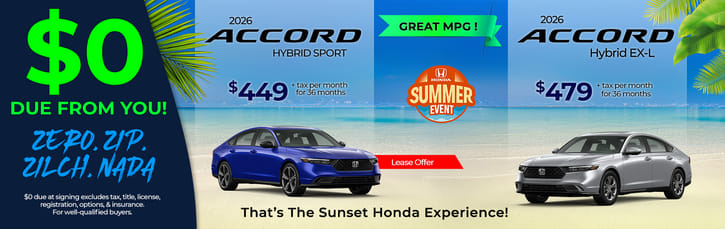 Lease 2026 Honda Accord Hybrid Sport $449