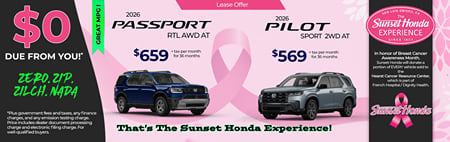 Lease 2026 Honda Pilot Sport $569