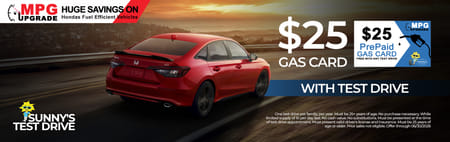 $25 Gas Card with Test Drive*
