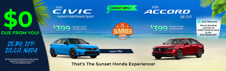 Lease 2026 Honda Civic Hatchback Hybrid Sport $399