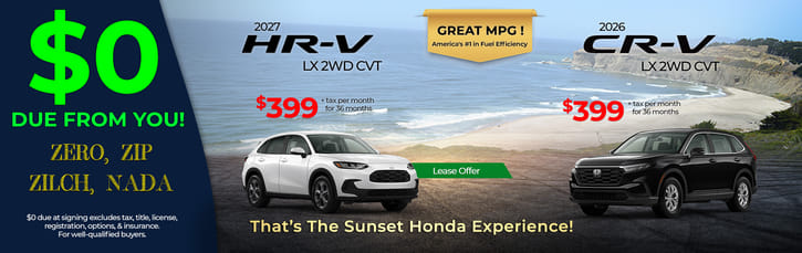 Lease Loyalty/Conquest 2027 Honda HR-V LX $399