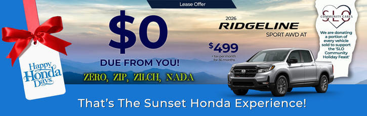 Ridgeline Sport Lease Special
