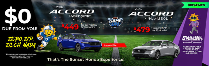 Lease 2026 Honda Accord Hybrid Sport $449
