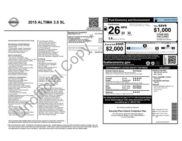 10 thumbnail image of  2015 Nissan Altima 3.5 SL