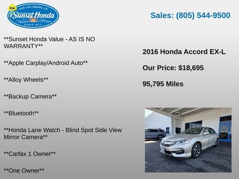 2016 Honda Accord EX-L
