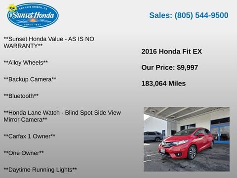 2016 Honda Fit EX