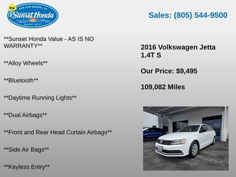 2016 Volkswagen Jetta 1.4T S