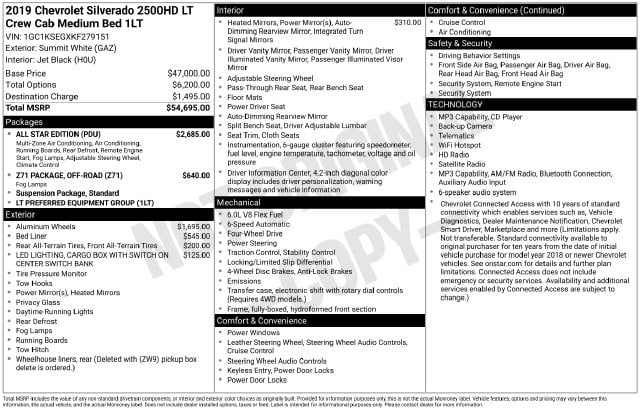 2 thumbnail image of  2019 Chevrolet Silverado 2500HD LT