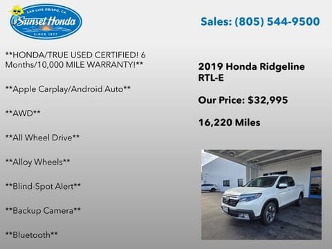 2019 Honda Ridgeline RTL-E