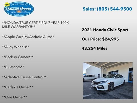 2021 Honda Civic Hatchback Sport