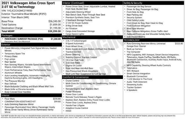 9 thumbnail image of  2021 Volkswagen Atlas Cross Sport 2.0T SE w/Technology
