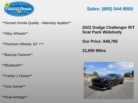 2022 Dodge Challenger R/T Scat Pack Widebody
