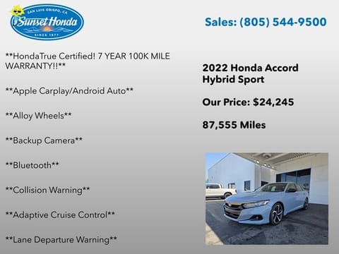 2022 Honda Accord Hybrid Sport