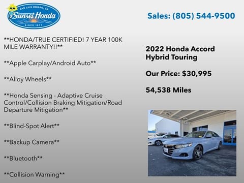 2022 Honda Accord Hybrid Touring