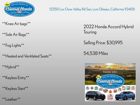 2022 Honda Accord Hybrid Touring