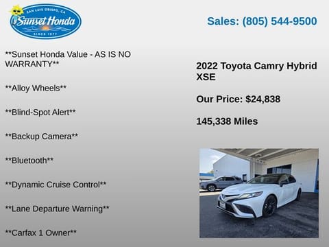 2022 Toyota Camry Hybrid XSE