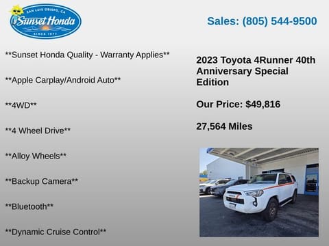 2023 Toyota 4Runner 40th Anniversary Special Edition