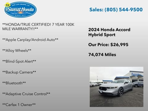 2024 Honda Accord Hybrid Sport
