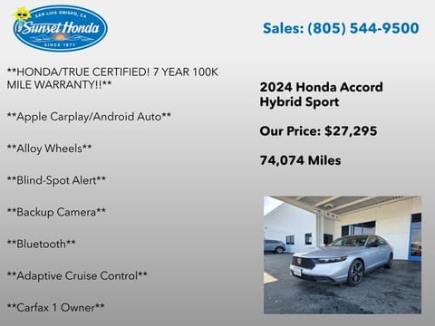 2024 Honda Accord Hybrid Sport