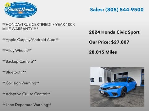2024 Honda Civic Sport