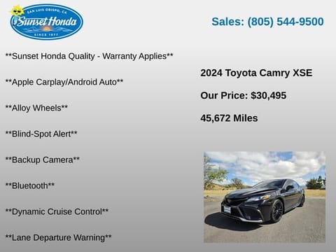2024 Toyota Camry XSE