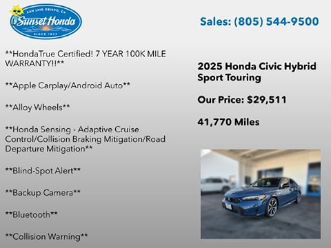 2025 Honda Civic Sedan Hybrid Sport Touring