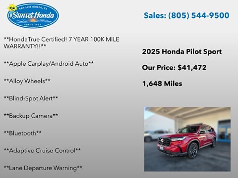 2025 Honda Pilot Sport
