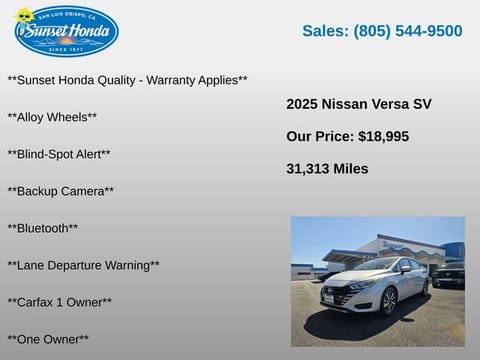 2025 Nissan Versa 1.6 SV