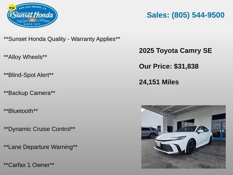 2025 Toyota Camry SE