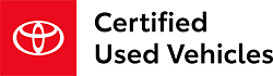 Certified Used Vehicles - black font and red background logo