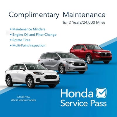 2023 Honda Models with Honda Service Pass information