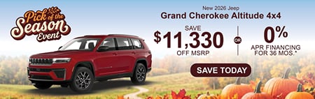 New 2026 Jeep Grand Cherokee Altitude Finance Special