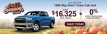 New 2026 Ram 1500 Big Horn Finance Special