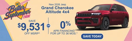 New 2026 Jeep Grand Cherokee Altitude Finance Special