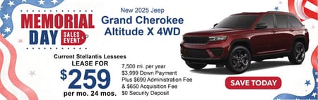 Lease 2025 Jeep Grand Cherokee Altitude X $259